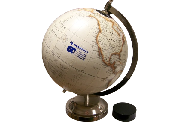 Globe avec implantations pour un client